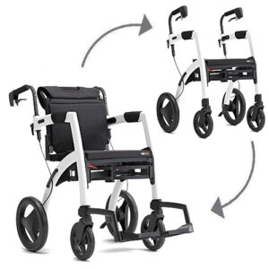 Le cadre rollator Rollz Motion offre tous les avantages d’un rollator et d’un fauteuil roulant en un.  Grâce à son caractère multifonctionnel, son emploi convivial et son cadre léger, vous pouvez facilement l'emporter où vous le voulez