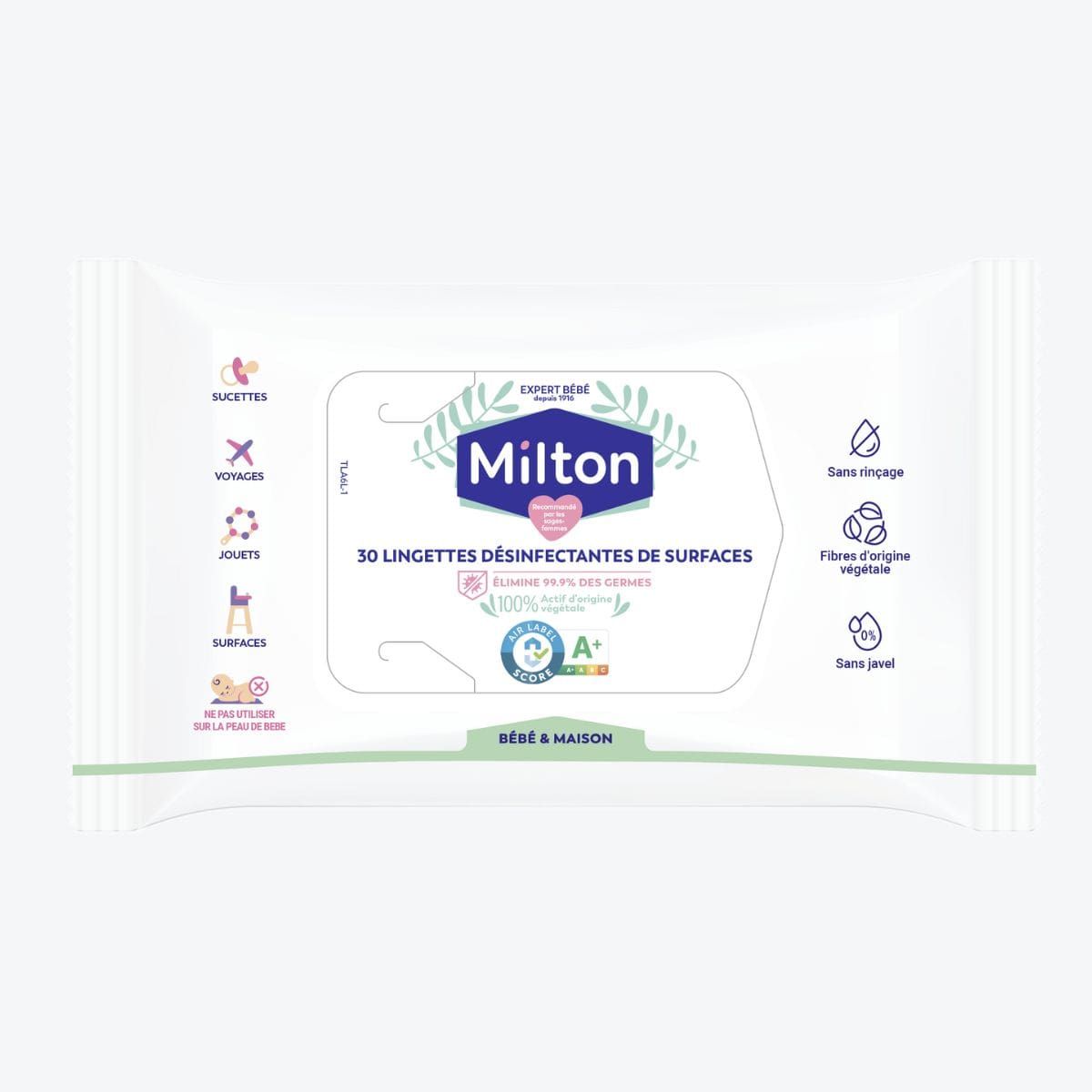 LINGETTE DESINFECTANTE MILTON BEBE
